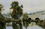 A Stone Bridge Leading into a Village by William Fraser Garden